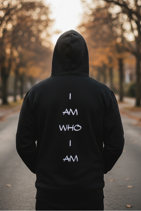 I Am hoodie lifestyle pin image