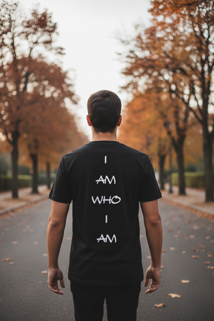 I Am tee back print pin image