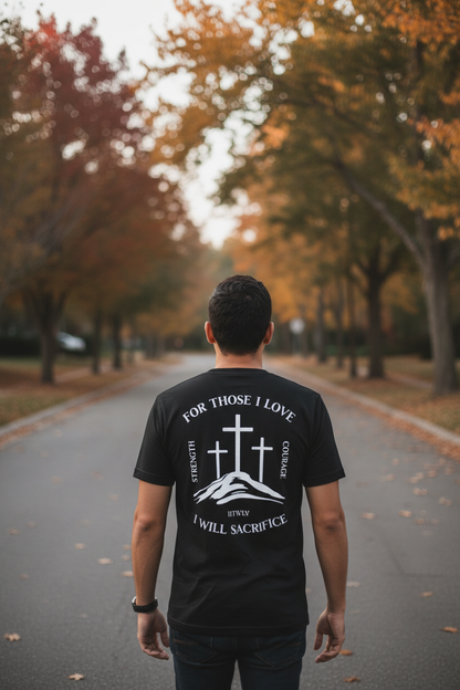 Sacrifice tee back print pin image